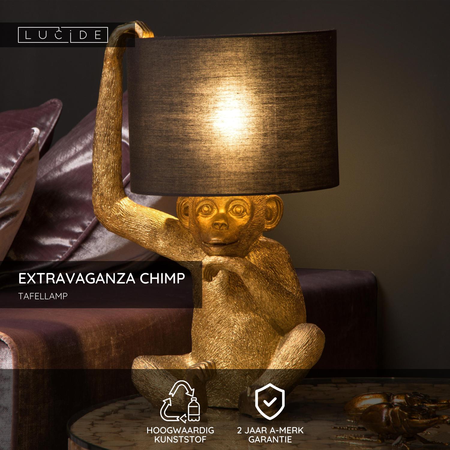 EXTRAVAGANZA CHIMP - Tafellamp - Ø 30 cm - 1xE14 - Zwart