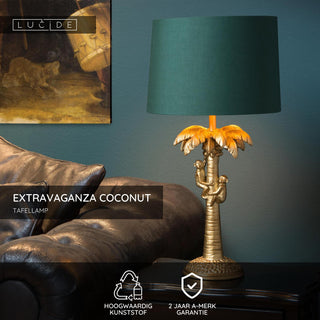 EXTRAVAGANZA COCONUT - Lampe de table - Ø 30,5 cm - 1xE27 - Or mat / Laiton