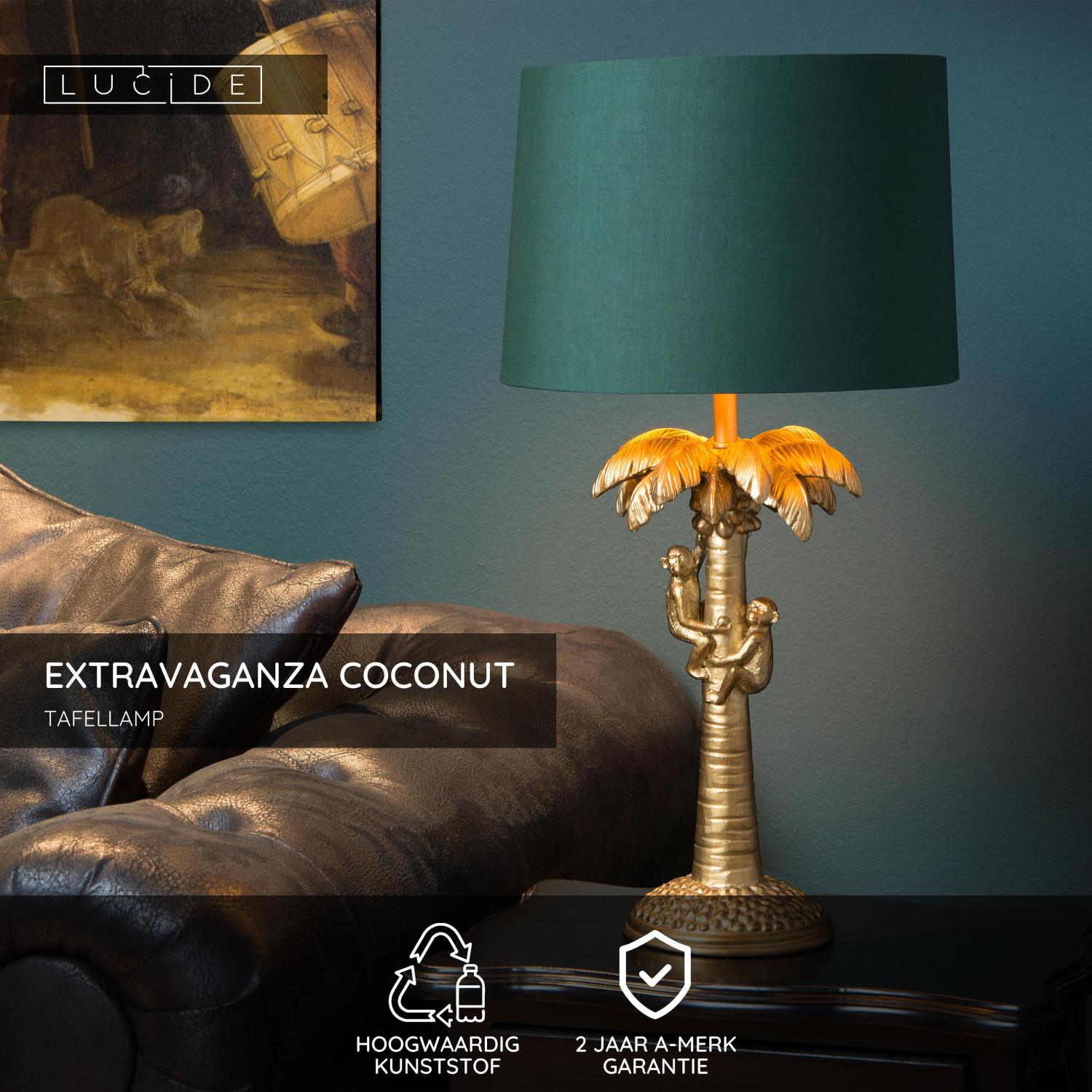 EXTRAVAGANZA COCONUT - Lampe de table - Ø 30,5 cm - 1xE27 - Or mat / Laiton