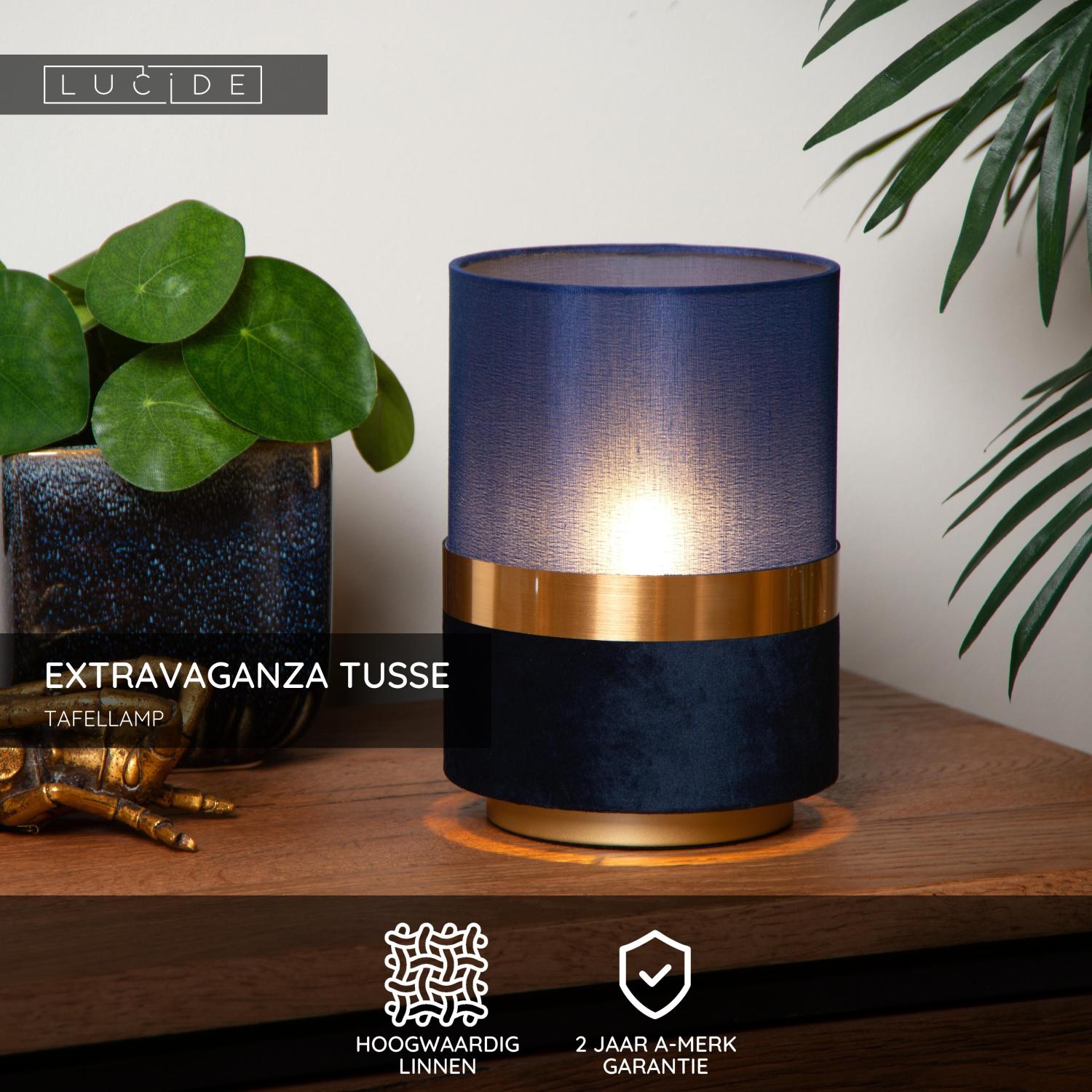 EXTRAVAGANZA TUSSE - Tafellamp - Ø 15 cm - 1xE14 - Blauw