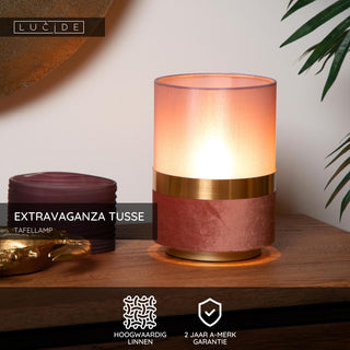EXTRAVAGANZA TUSSE - Tafellamp - Ø 15 cm - 1xE14 - Roze
