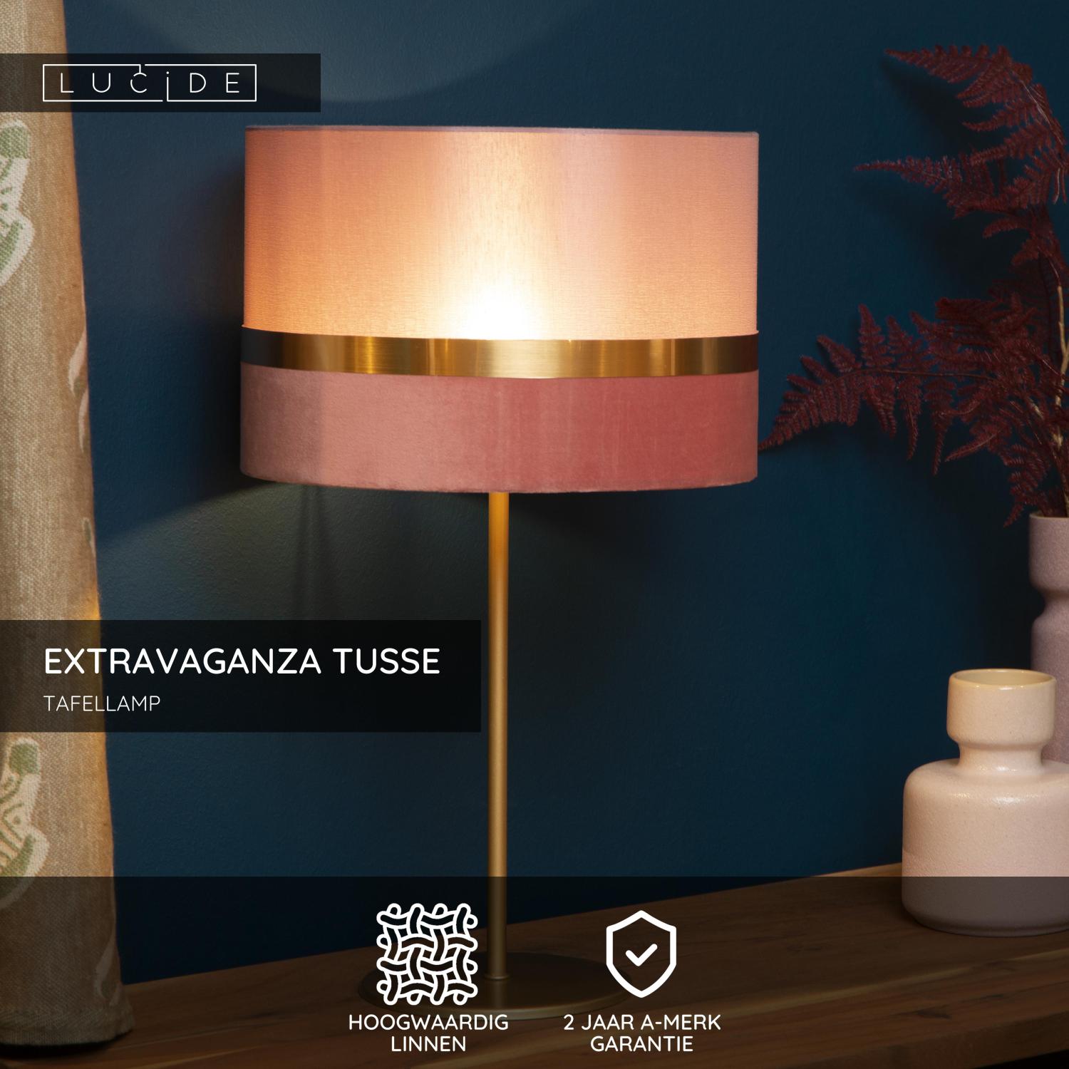 EXTRAVAGANZA TUSSE - Tafellamp - Ø 30 cm - 1xE14 - Roze