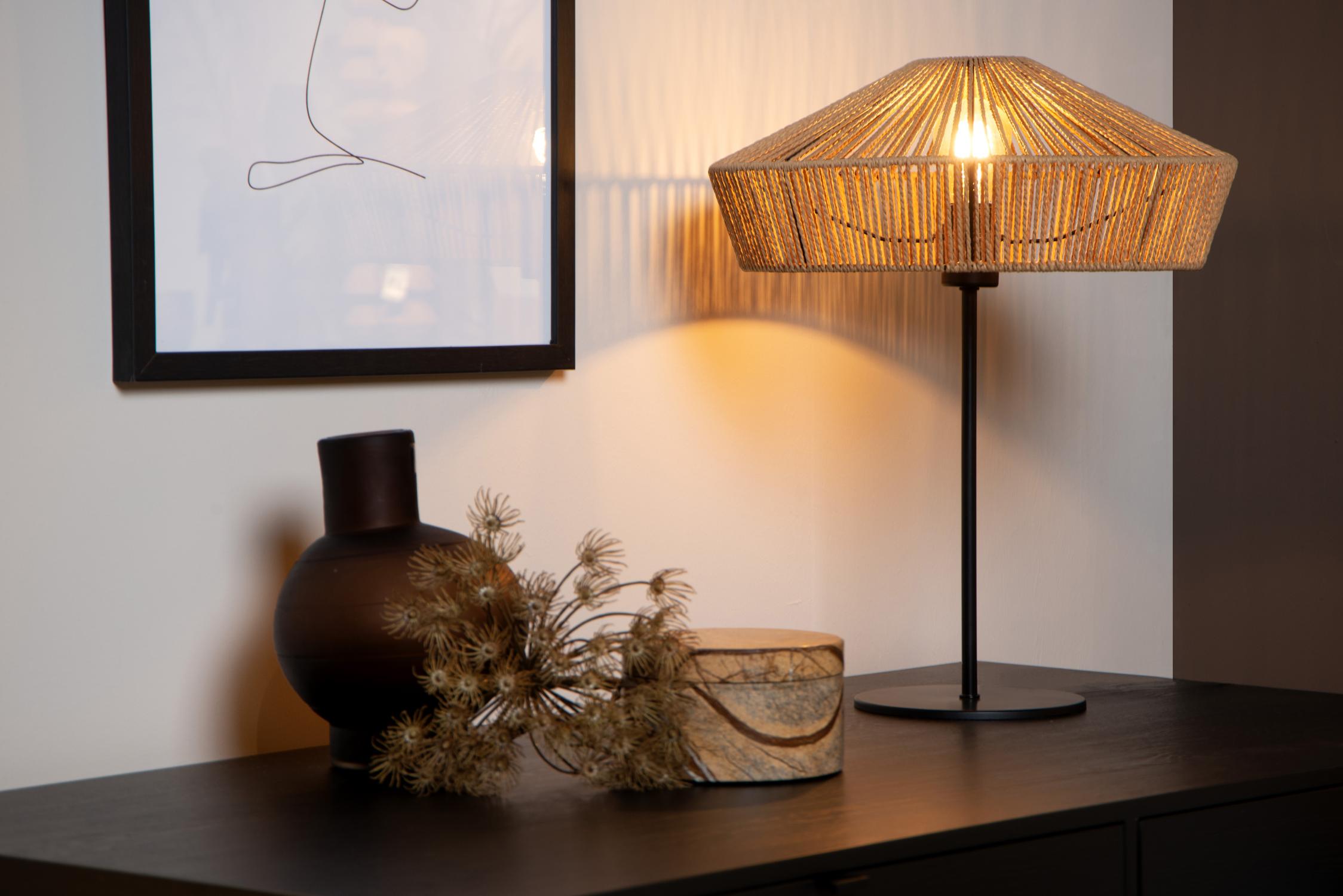 YUNKAI - Lampe de table - Ø 40 cm - 1xE27 - Naturel