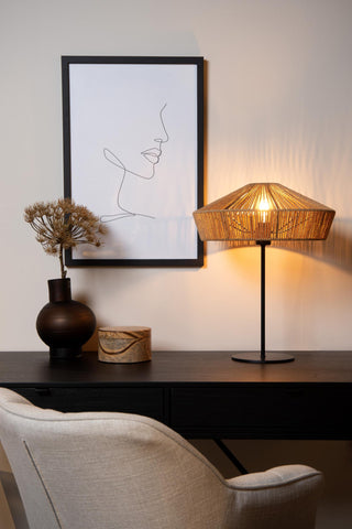 YUNKAI - Lampe de table - Ø 40 cm - 1xE27 - Naturel