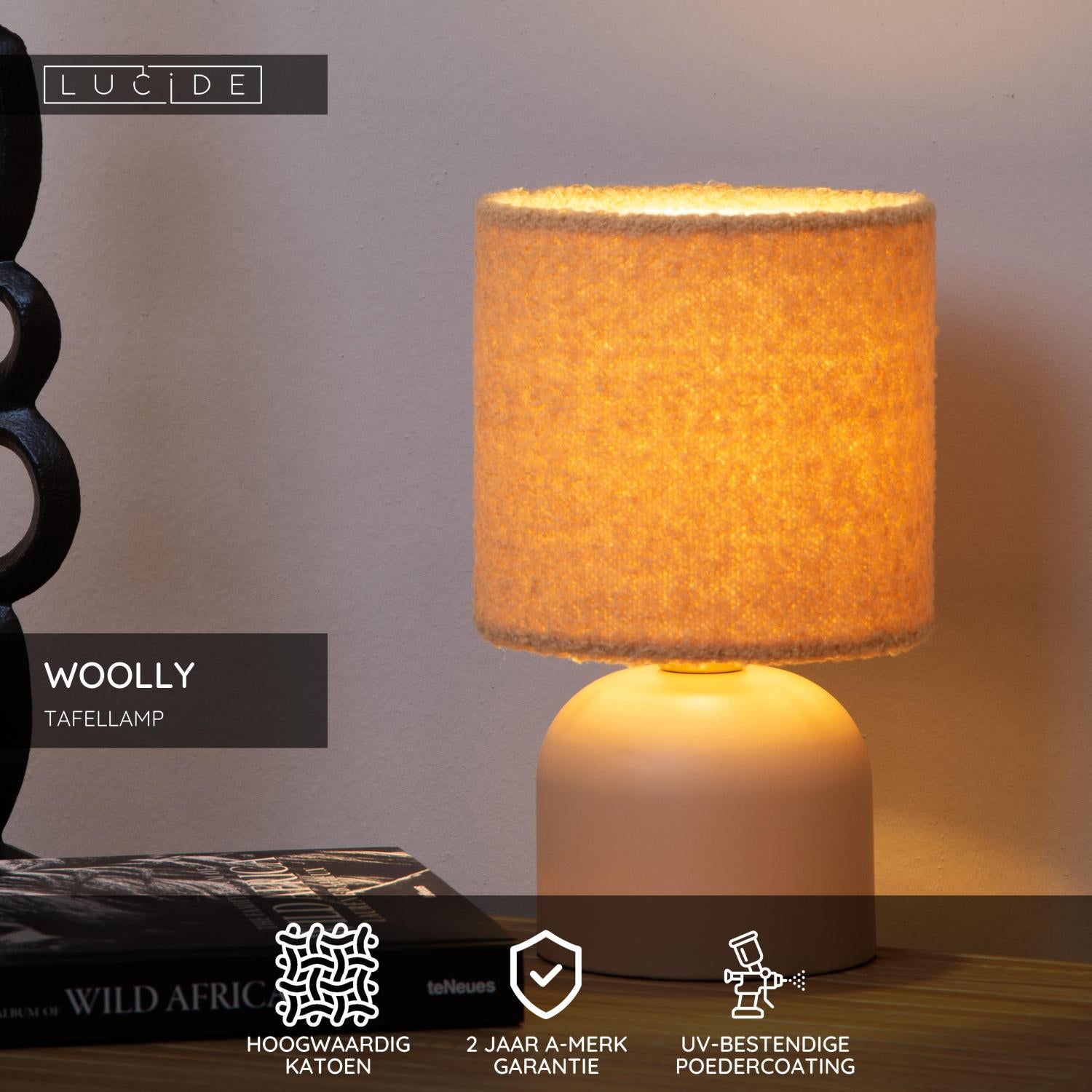 WOOLLY - Tafellamp - Ø 16 cm - 1xE14 - Okergeel