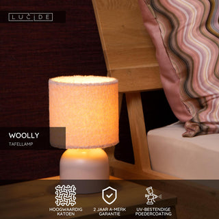 WOOLLY - Lampe de table - Ø 16 cm - 1xE14 - Rose