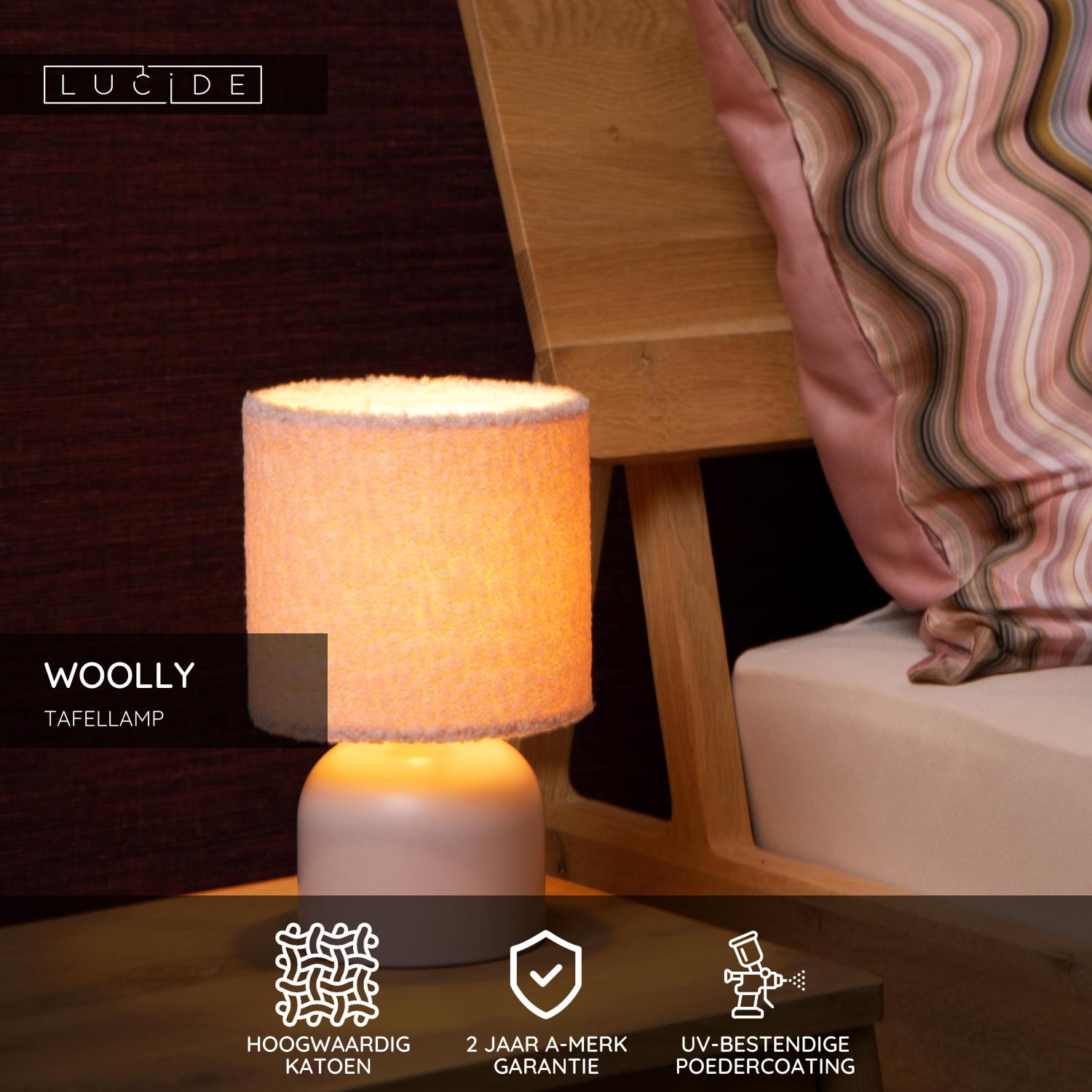 WOOLLY - Table lamp - Ø 16 cm - 1xE14 - Pink