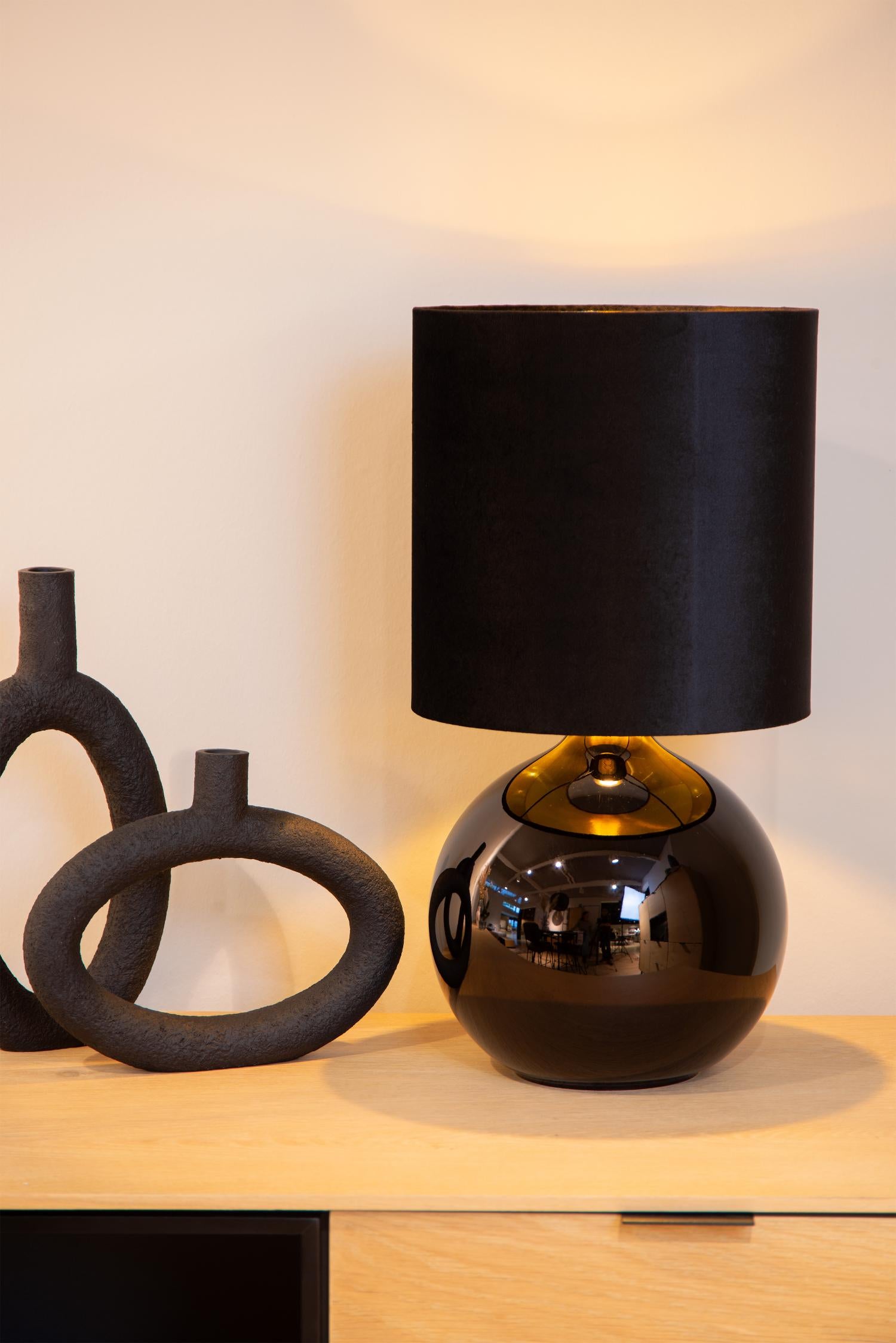ESTERAD - Lampe de table - Ø 24 cm - 1xE14 - Noir