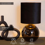 ESTERAD - Lampe de table - Ø 24 cm - 1xE14 - Noir