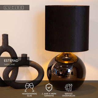 ESTERAD - Lampe de table - Ø 24 cm - 1xE14 - Noir