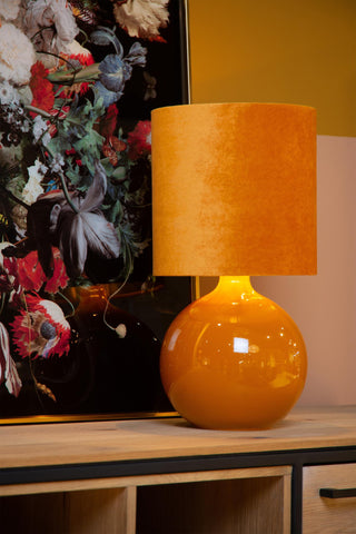 ESTERAD - Lampe de table - Ø 24 cm - 1xE14 - Ocre