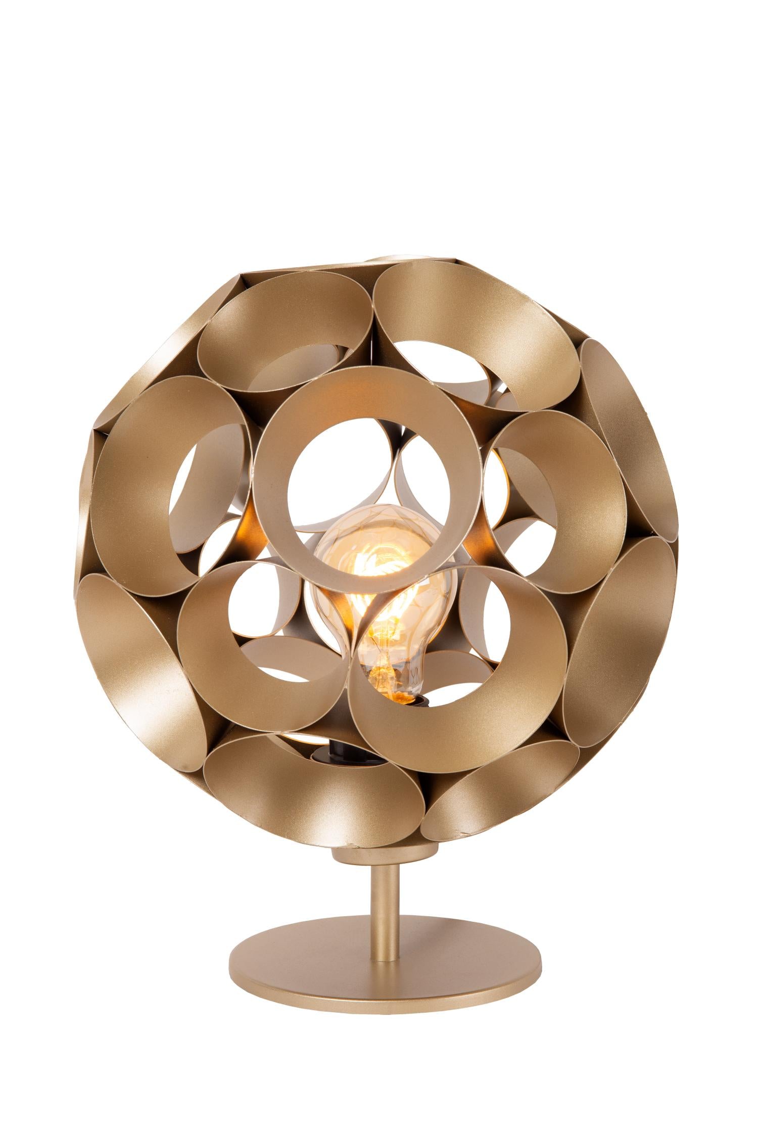 HANNELORE - Lampe de table - Ø 25 cm - 1xE27 - Or mat / Laiton