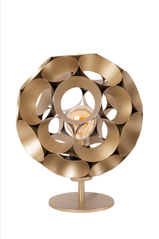 HANNELORE - Lampe de table - Ø 25 cm - 1xE27 - Or mat / Laiton