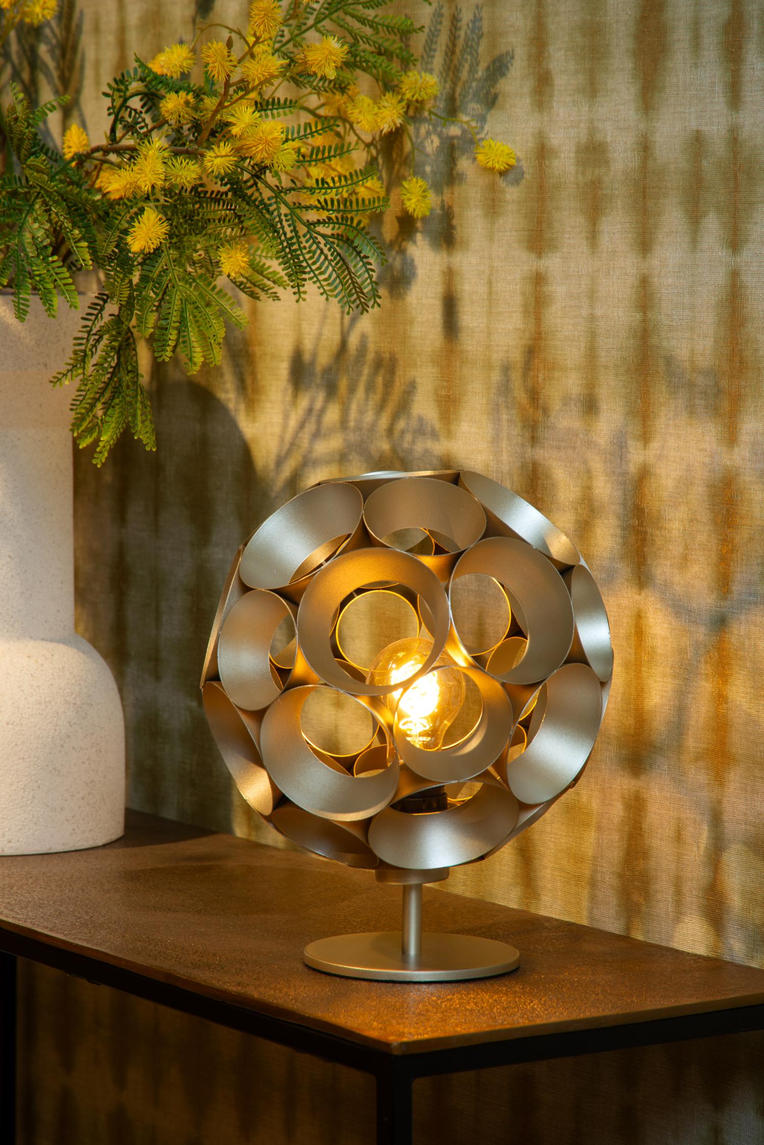 HANNELORE - Lampe de table - Ø 25 cm - 1xE27 - Or mat / Laiton