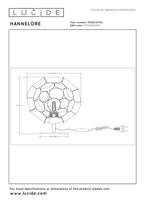 HANNELORE - Lampe de table - Ø 25 cm - 1xE27 - Or mat / Laiton