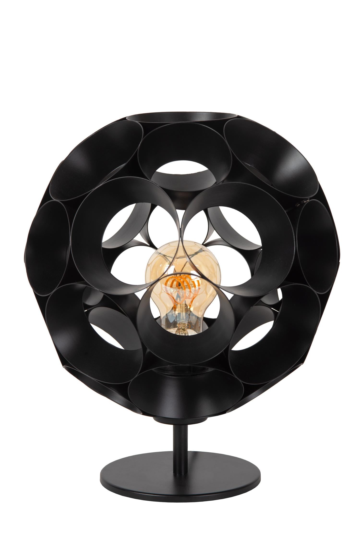 HANNELORE - Tafellamp - Ø 25 cm - 1xE27 - Zwart