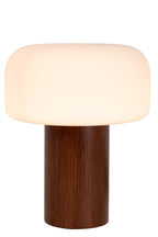 KENAN - Tafellamp - Ø 22 cm - 1xE14 - Donkere Houtlook