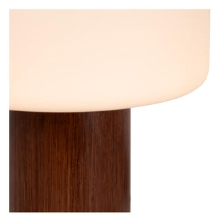 KENAN - Tafellamp - Ø 22 cm - 1xE14 - Donkere Houtlook