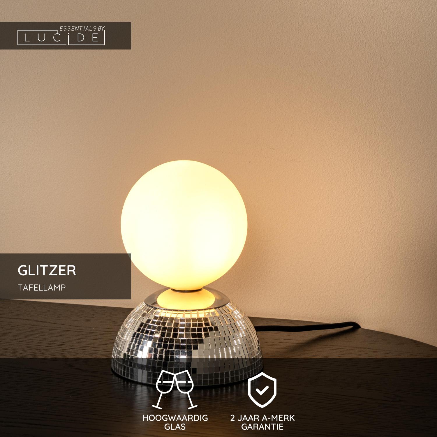 GLITZER - Lampe de table - Ø 14 cm - 1xG9 - Argent | Essential