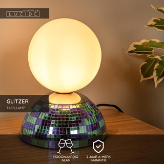 GLITZER - Tafellamp - Ø 14 cm - 1xG9 - Blauw | Essential
