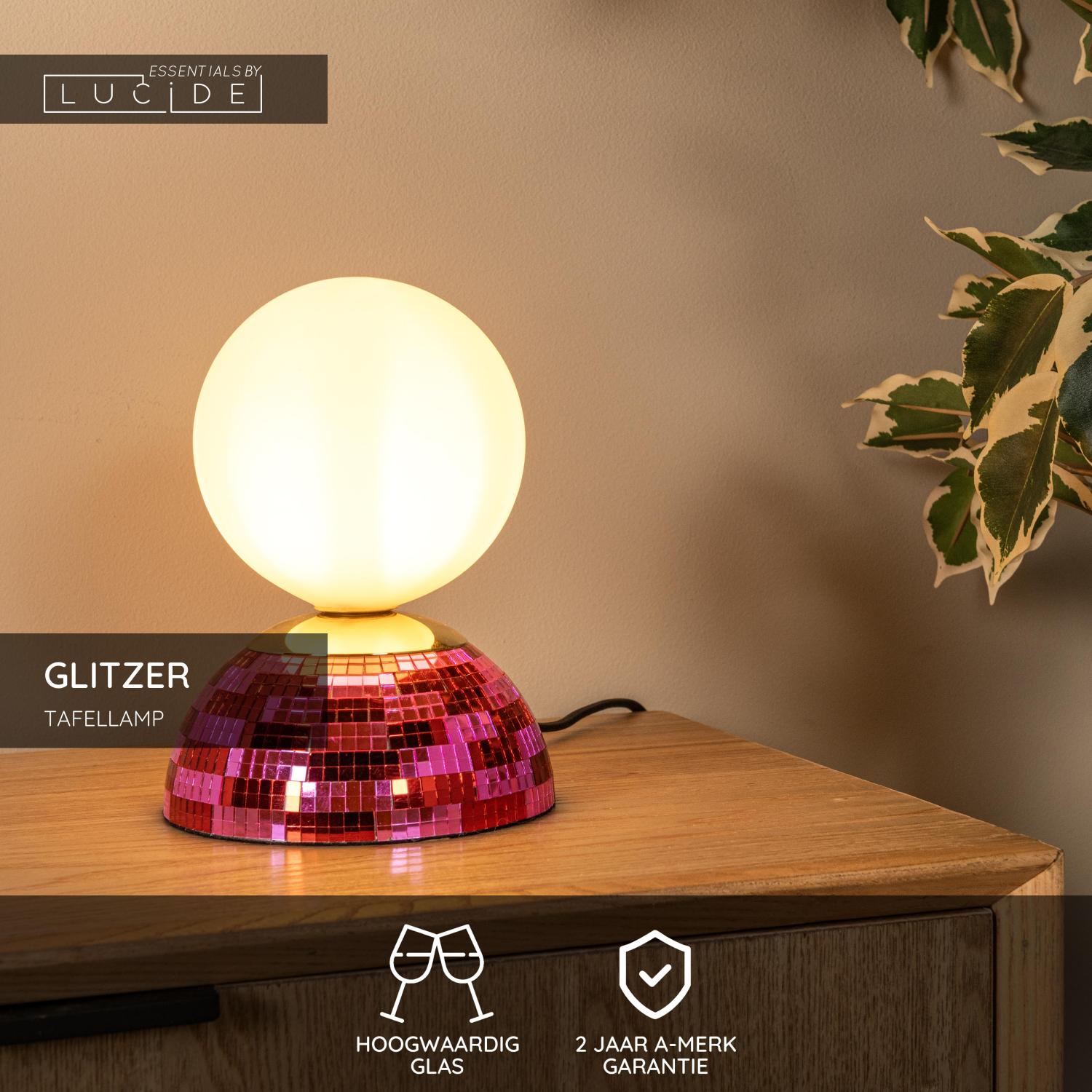 GLITZER - Lampe de table - Ø 14 cm - 1xG9 - Rose | Essential