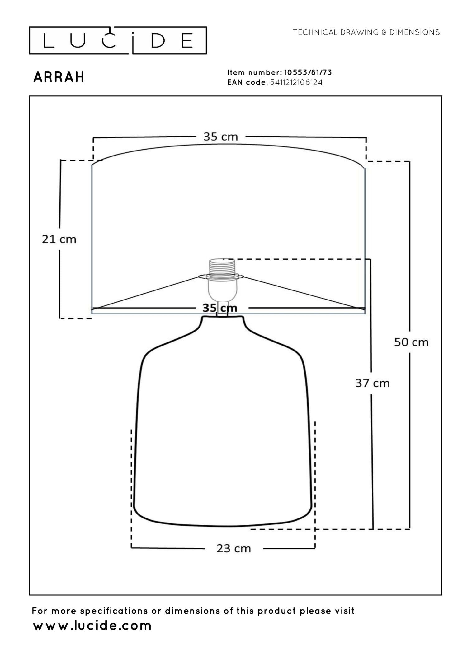 ARRAH - Tafellamp - Ø 35 cm - 1xE27 - Naturel
