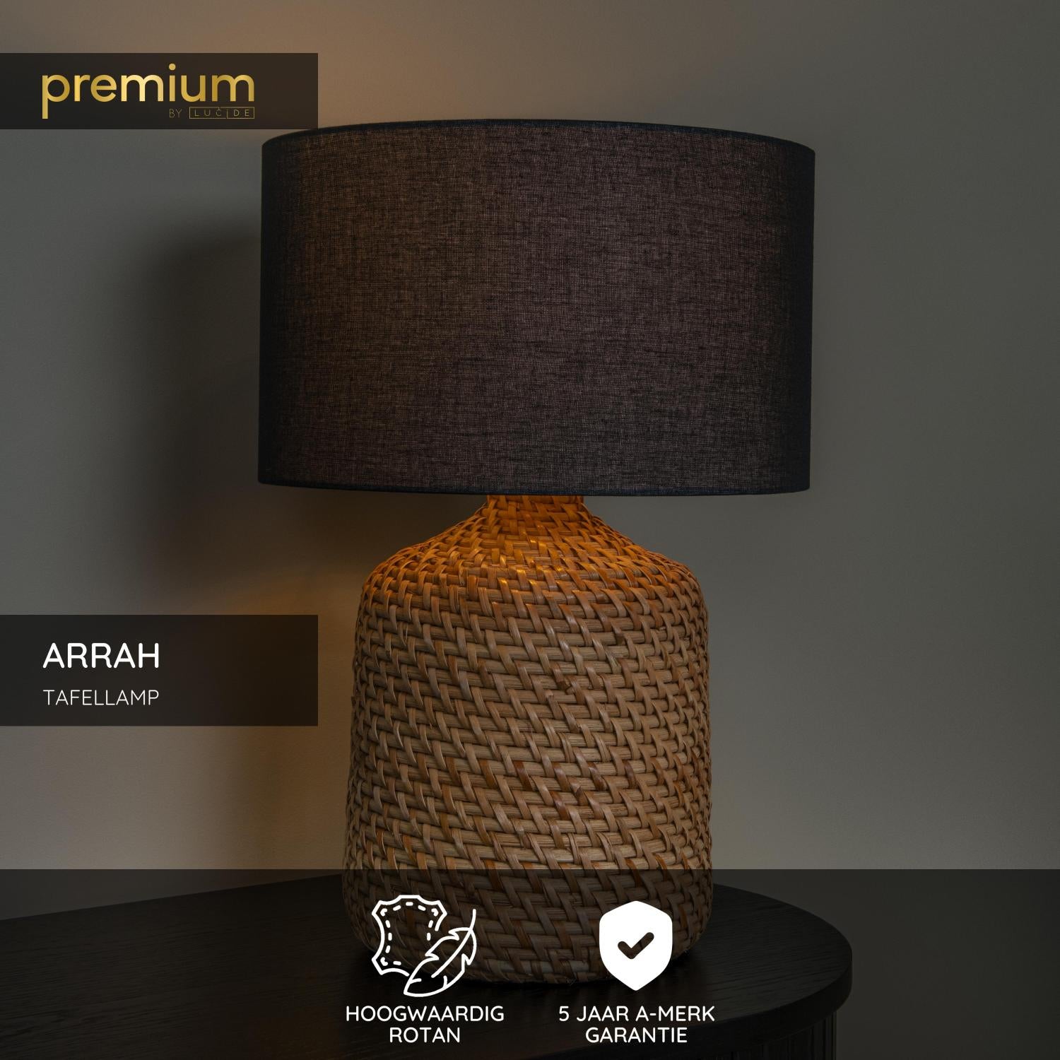 ARRAH - Lampe de table - Ø 35 cm - 1xE27 - Naturel