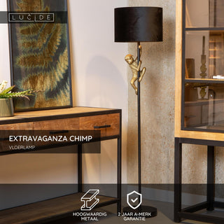 EXTRAVAGANZA CHIMP - Vloerlamp - Ø 35 cm - 1xE27 - Zwart