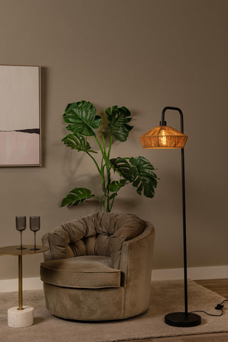 YUNKAI - Lampadaire - Ø 40 cm - 1xE27 - Naturel