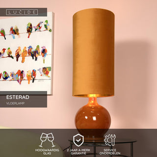 ESTERAD - Vloerlamp - Ø 34 cm - 1xE27 - Okergeel