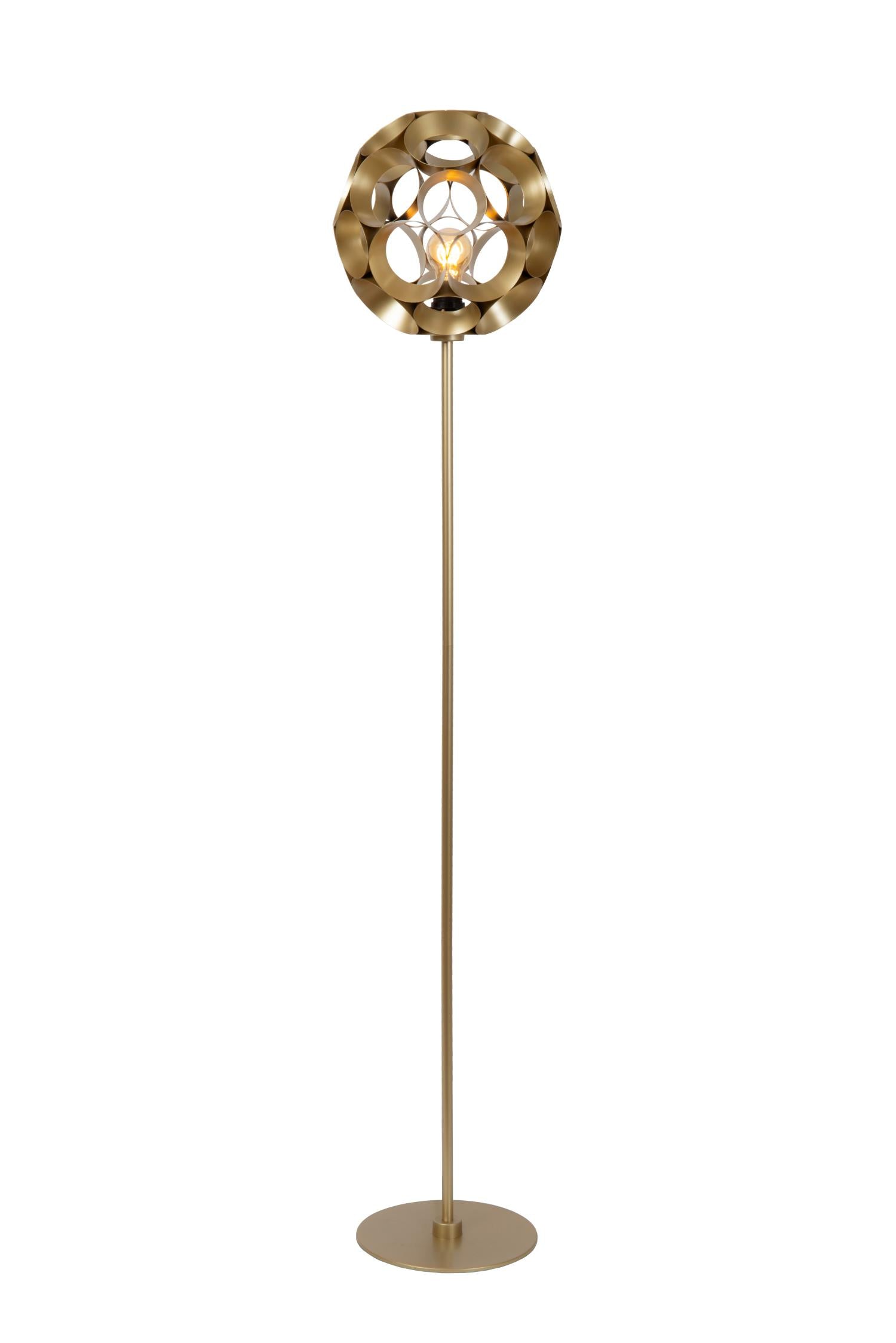 HANNELORE - Vloerlamp - Ø 30 cm - 1xE27 - Mat Goud / Messing
