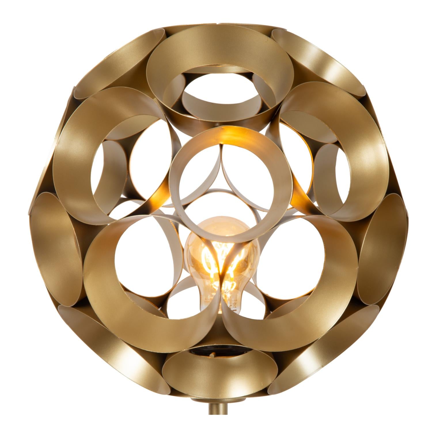 HANNELORE - Vloerlamp - Ø 30 cm - 1xE27 - Mat Goud / Messing