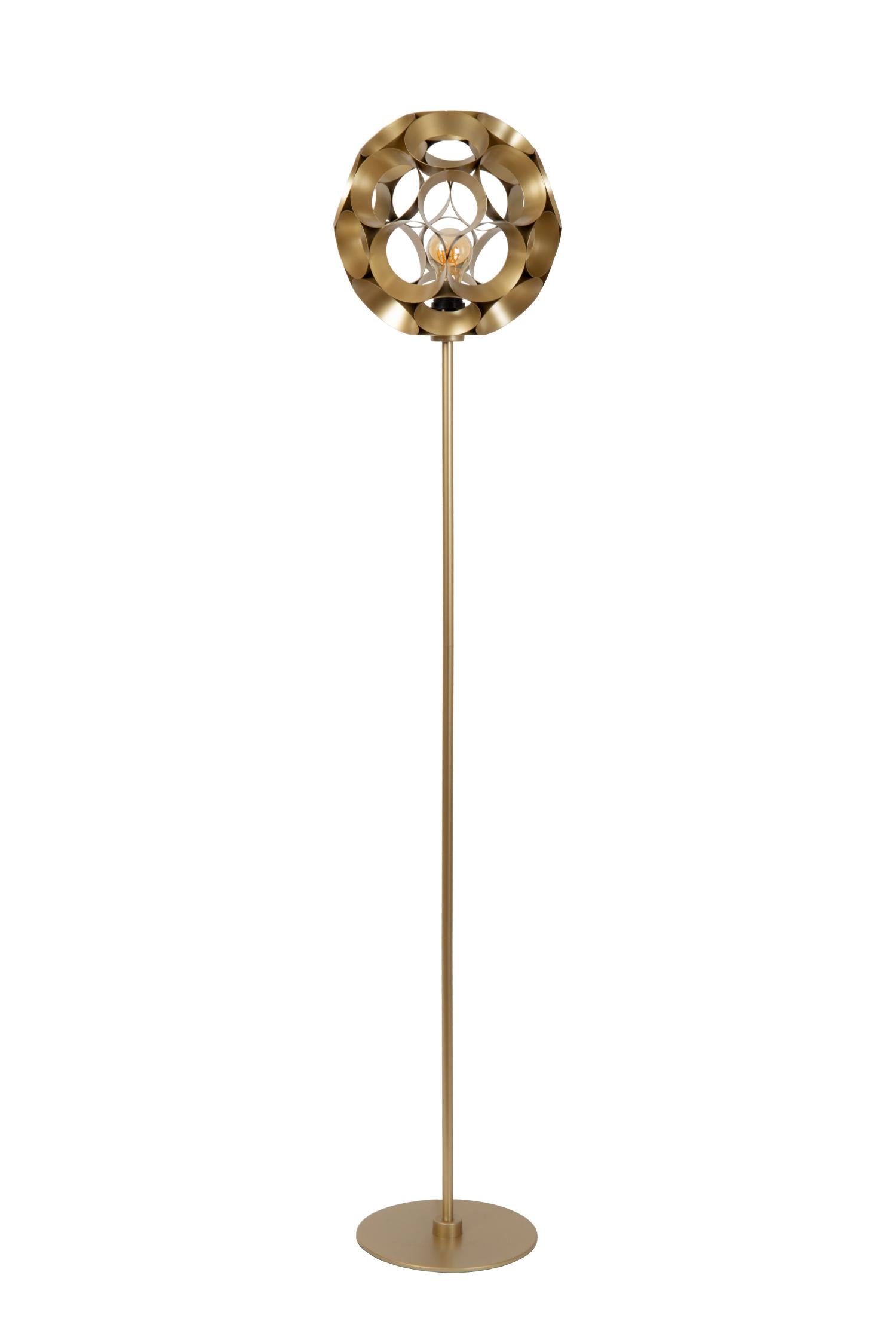 HANNELORE - Vloerlamp - Ø 30 cm - 1xE27 - Mat Goud / Messing
