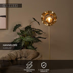 HANNELORE - Vloerlamp - Ø 30 cm - 1xE27 - Mat Goud / Messing