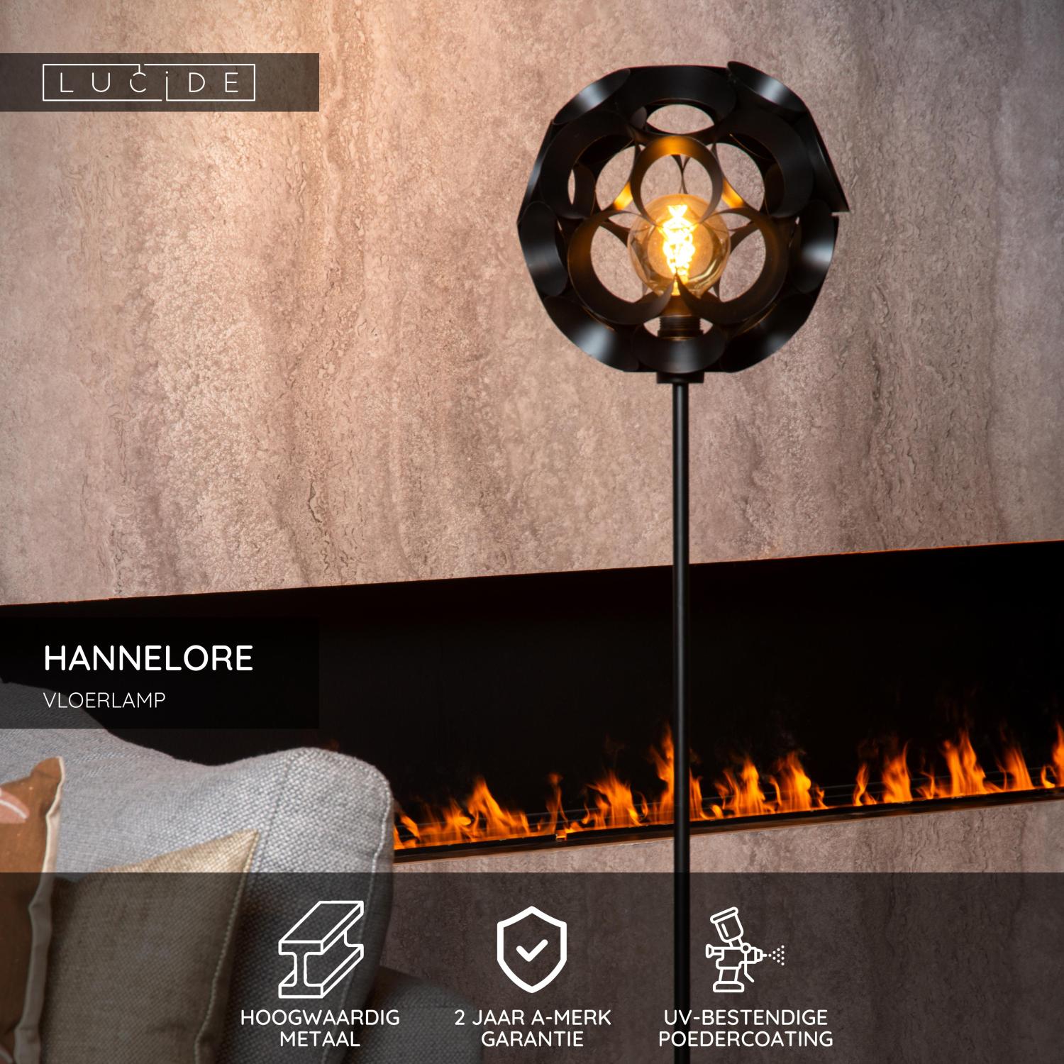HANNELORE - Floor lamp - Ø 30 cm - 1xE27 - Black