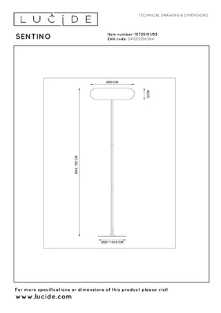 Lucide - SENTINO - Floor lamp - Ø 40 cm - 3xG9 - Orange - IP20