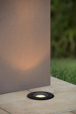 BILTIN - Spot de sol Intérieur/Extérieur - Ø 10,8 cm - 1xGU10 - IP67 - Noir