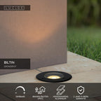 BILTIN - Spot de sol Intérieur/Extérieur - Ø 10,8 cm - 1xGU10 - IP67 - Noir
