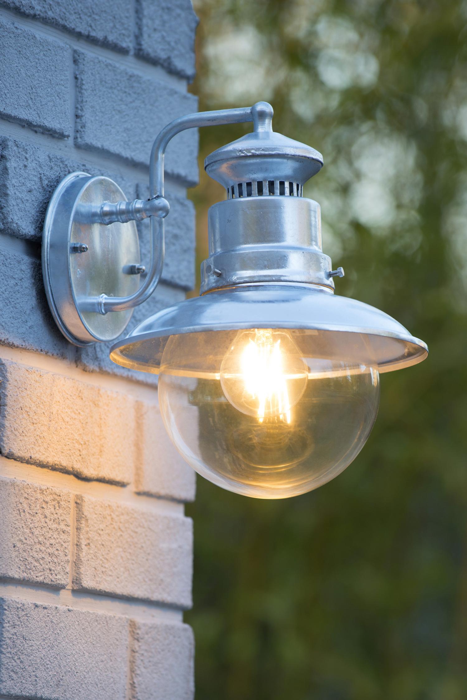FIGO - Wandlamp Binnen/Buiten - Ø 21,5 cm - 1xE27 - IP44 - Zink