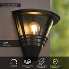 LIVIA - Applique murale Intérieur/Extérieur - 1xE27 - IP44 - Noir