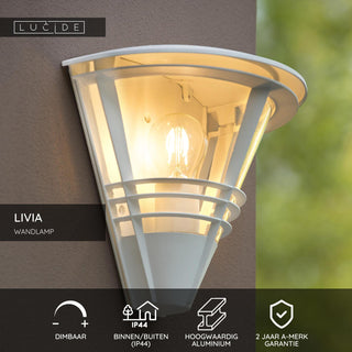 LIVIA - Wandlamp Binnen/Buiten - 1xE27 - IP44 - Wit