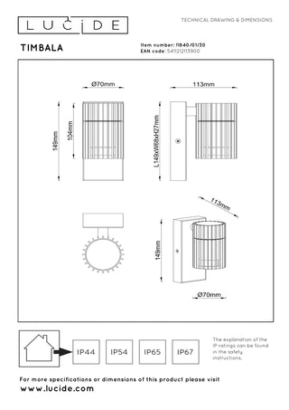 TIMBALA - Spot mural / Applique murale Intérieur/Extérieur - 1xGU10 - IP44 - Noir | Essential