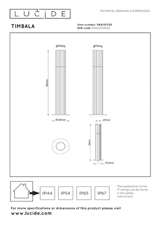 TIMBALA - Lampe socle - 1xGU10 - IP44 - Noir | Essential