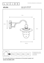 ARUBA - Applique murale Intérieur/Extérieur - Ø 25 cm - 1xE27 - IP44 - Noir