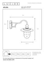 ARUBA - Applique murale Intérieur/Extérieur - Ø 25 cm - 1xE27 - IP44 - Brun rouille