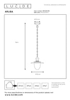 ARUBA - Suspension Intérieur/Extérieur - Ø 25 cm - 1xE27 - IP44 - Noir