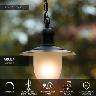ARUBA - Suspension Intérieur/Extérieur - Ø 25 cm - 1xE27 - IP44 - Noir