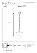 ARUBA - Suspension Intérieur/Extérieur - Ø 25 cm - 1xE27 - IP44 - Brun rouille