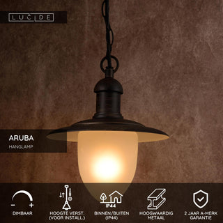 ARUBA - Suspension Intérieur/Extérieur - Ø 25 cm - 1xE27 - IP44 - Brun rouille