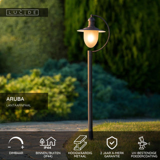 ARUBA - Lamp post - Ø 25 cm - 1xE27 - IP44 - Rust brown